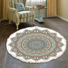 Retro Bohemian Round Carpet Hand Woven Cotton Linen Carpet Rug Bedside Rug Geometric Floor Mat Living Room Carpet Home Decor