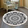 Retro Bohemian Round Carpet Hand Woven Cotton Linen Carpet Rug Bedside Rug Geometric Floor Mat Living Room Carpet Home Decor