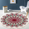 Retro Bohemian Round Carpet Hand Woven Cotton Linen Carpet Rug Bedside Rug Geometric Floor Mat Living Room Carpet Home Decor