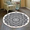 Retro Bohemian Round Carpet Hand Woven Cotton Linen Carpet Rug Bedside Rug Geometric Floor Mat Living Room Carpet Home Decor