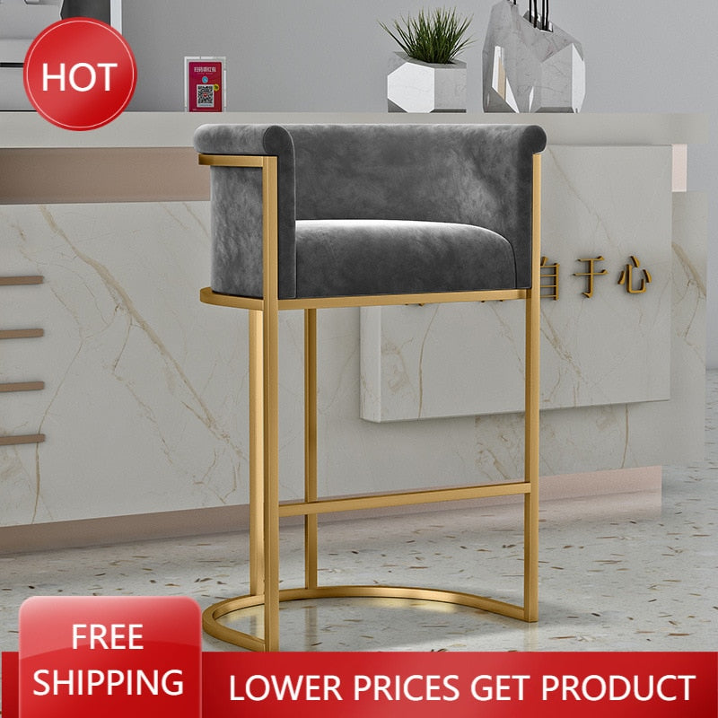 Luxury Dining Bar Chair Minimalist Gold Industrial Office Chair Waiting Bar Furniture Cadeiras De Jantar Chairs Living Room