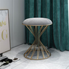 Nordic Stool Household Light Luxury Steel Bar Stool Simple Net Red Fabric Thicken High Round Stool Fashion Golden Stool