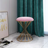 Nordic Stool Household Light Luxury Steel Bar Stool Simple Net Red Fabric Thicken High Round Stool Fashion Golden Stool