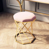 Nordic Stool Household Light Luxury Steel Bar Stool Simple Net Red Fabric Thicken High Round Stool Fashion Golden Stool