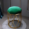 Nordic Stool Household Light Luxury Steel Bar Stool Simple Net Red Fabric Thicken High Round Stool Fashion Golden Stool