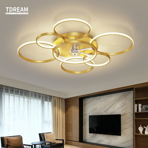 Led Ceiling fan, Modern Simple Style Round Ceiling Lamp, Suitable for Dining Room, Bedroom and Living Room