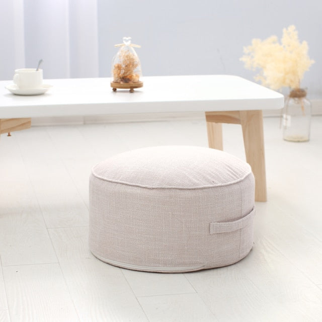 Tea Ceremony Floor Poufs With Fillings Cotton Linen Tatami Footstool Ottoman Thicken Meditation Cushion Yoga Round Cushion Futon