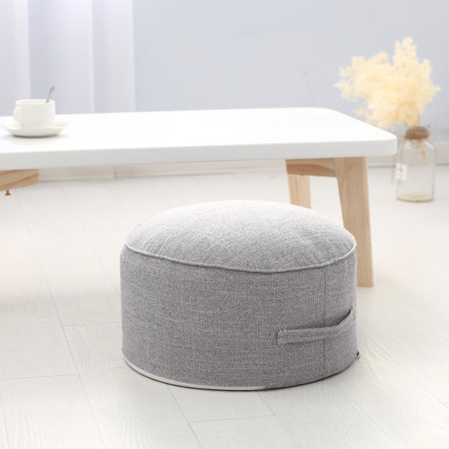 Tea Ceremony Floor Poufs With Fillings Cotton Linen Tatami Footstool Ottoman Thicken Meditation Cushion Yoga Round Cushion Futon