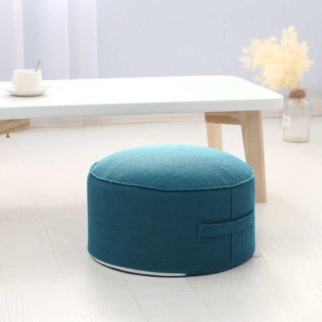 Tea Ceremony Floor Poufs With Fillings Cotton Linen Tatami Footstool Ottoman Thicken Meditation Cushion Yoga Round Cushion Futon