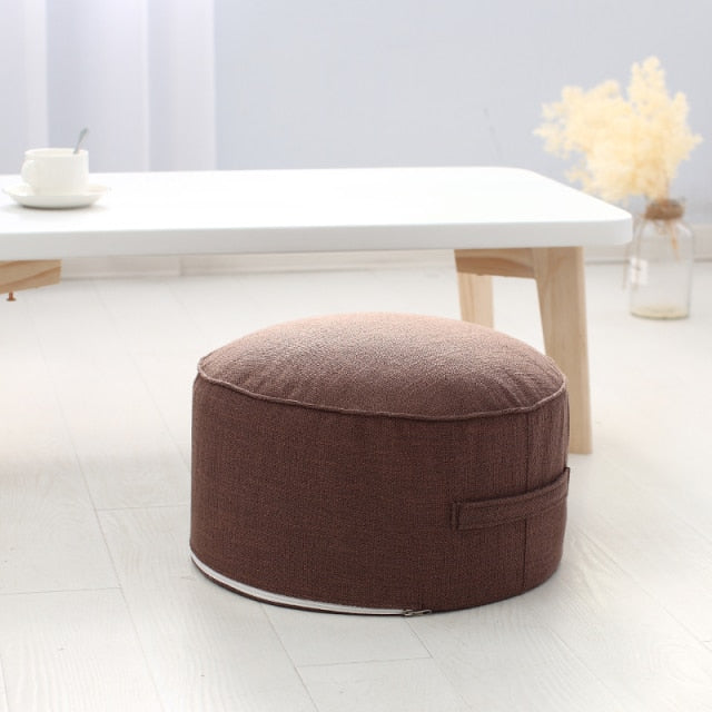 Tea Ceremony Floor Poufs With Fillings Cotton Linen Tatami Footstool Ottoman Thicken Meditation Cushion Yoga Round Cushion Futon