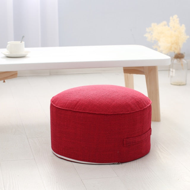 Tea Ceremony Floor Poufs With Fillings Cotton Linen Tatami Footstool Ottoman Thicken Meditation Cushion Yoga Round Cushion Futon