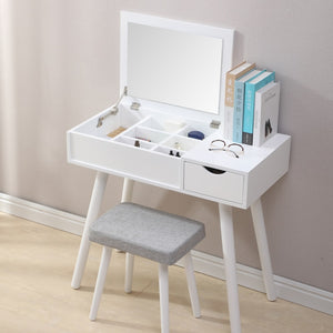 Dresser Table Mirror With Chair Set