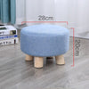 Small Stool Wooden Ottoman with Linen Cotton Cover