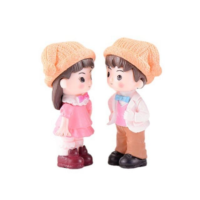 Mini Couple Figures Grandma Grandpa Sweety Lovers Couple Ornament For Fairy Garden Figurines Miniature Home Decoration