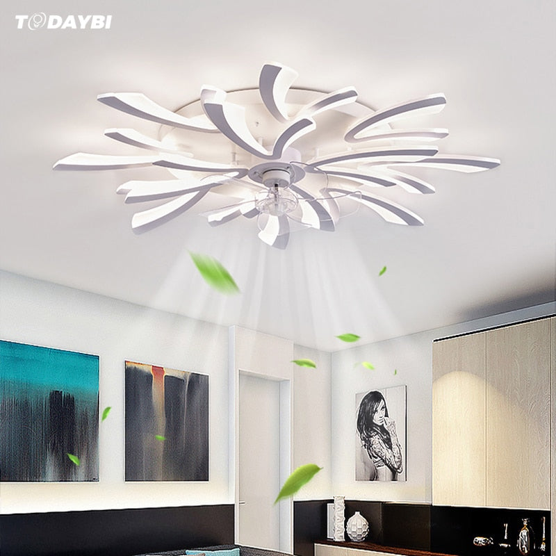 Modern Ceiling Fan Chandeliers Remote Control for Living Room Bedroom Dining Light Ventilador DeTecho Ceiling Fans Light Fixture