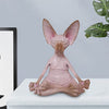 Home Decor Sphynx Cat Meditate Collectible Figurines Miniature Buddha Cat Figurine Animal Model Doll Toys Hairless Cat Figurine