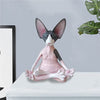 Home Decor Sphynx Cat Meditate Collectible Figurines Miniature Buddha Cat Figurine Animal Model Doll Toys Hairless Cat Figurine