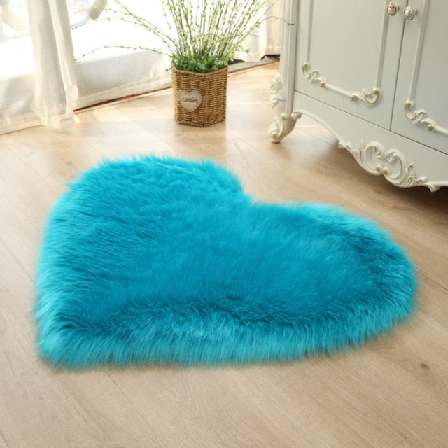 Carpet In The Living Room Large Rugs Plush Heart Shaped Non-Slip Bedrooom Modern Carpet Furry Floor Mat Children's Room Decor