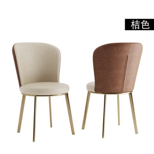 Nordic Leather Dining Chairs Home Furniuture Bedroom Kitchen Chair Simple Modern Restaurant Living Room Single Backrest Chair