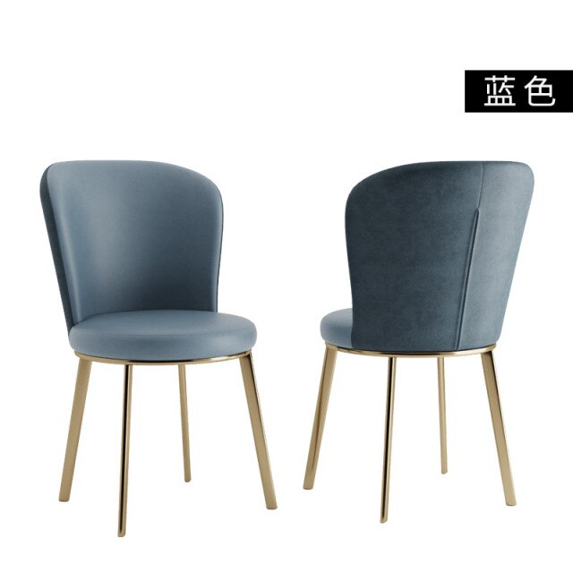 Nordic Leather Dining Chairs Home Furniuture Bedroom Kitchen Chair Simple Modern Restaurant Living Room Single Backrest Chair