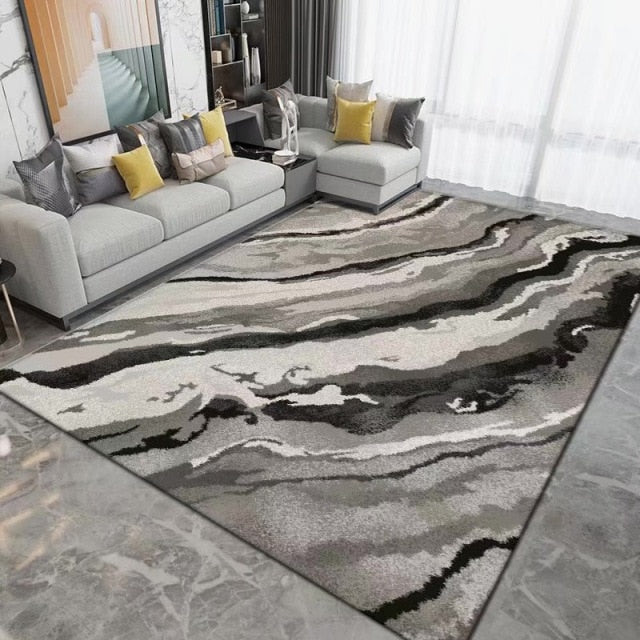 Geometric Carpet for Living Room Velvet Rug Kids Bedroom Bedside Rugs Soft Square Fluffy Carpets Home Sofa Table Decor Mat