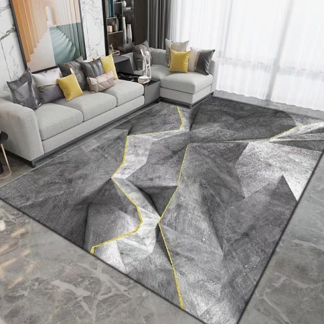 Geometric Carpet for Living Room Velvet Rug Kids Bedroom Bedside Rugs Soft Square Fluffy Carpets Home Sofa Table Decor Mat