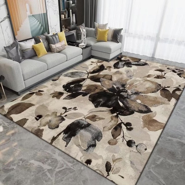 Geometric Carpet for Living Room Velvet Rug Kids Bedroom Bedside Rugs Soft Square Fluffy Carpets Home Sofa Table Decor Mat