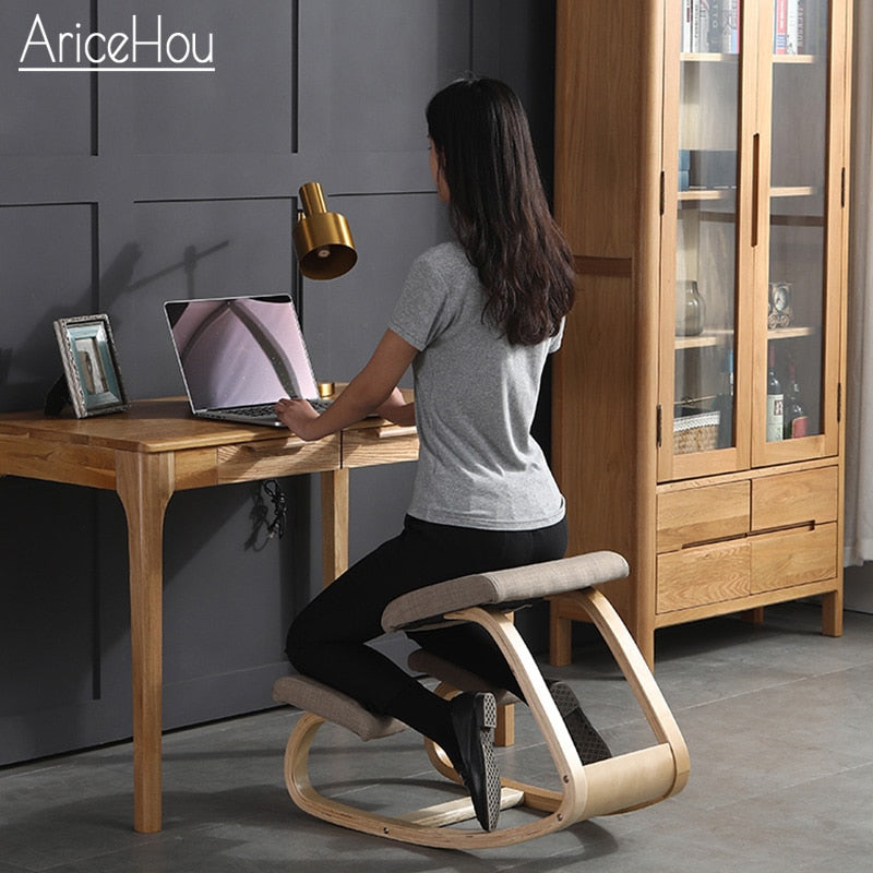 AriceHou Original Kneeling Chair Stool Ergonomic Correct Posture Computer Chair Anti-myopia Chair Wooden Home Office Furniture