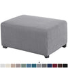 Jacquard Elastic Ottoman Slipcover Footstool Protector Removable Washable Stretch Footstool Storage Sofa Foot Cover