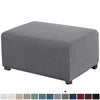 Jacquard Elastic Ottoman Slipcover Footstool Protector Removable Washable Stretch Footstool Storage Sofa Foot Cover