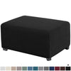 Jacquard Elastic Ottoman Slipcover Footstool Protector Removable Washable Stretch Footstool Storage Sofa Foot Cover