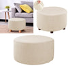 Round CubeOttoman Slipcover Footstool Footrest Cover Case Living Room Stool