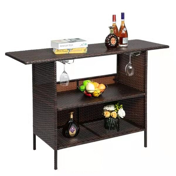 【USA READY STOCK】Modern Stylish Practial And Beatiful Bar Table Brown Graient