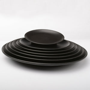 Black Melamine Round Dinner Plate