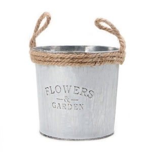Vintage Galvanised Metal Pot