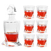 Elegant 7-Piece Whiskey Decanter Set with 6 Twist Glasses