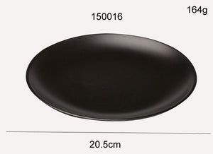 Black Melamine Round Dinner Plate