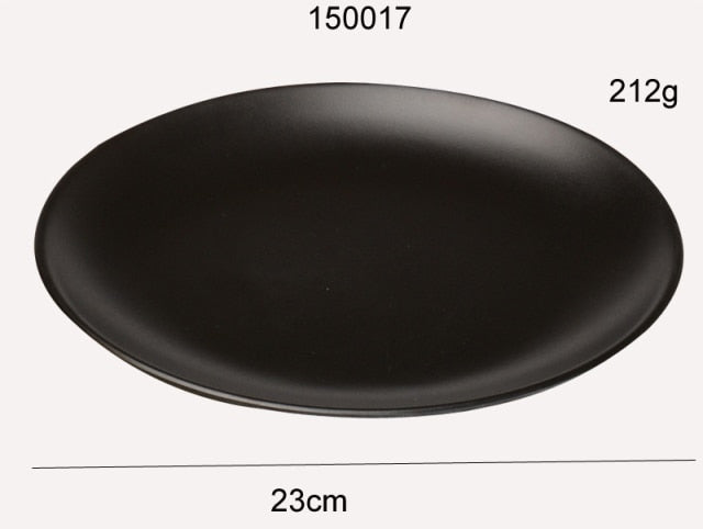 Black Melamine Round Dinner Plate