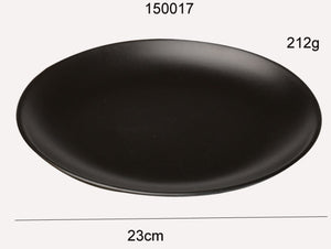 Black Melamine Round Dinner Plate