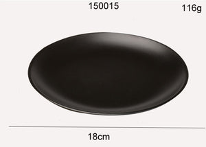 Black Melamine Round Dinner Plate