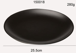 Black Melamine Round Dinner Plate