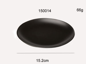 Black Melamine Round Dinner Plate