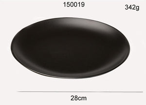 Black Melamine Round Dinner Plate